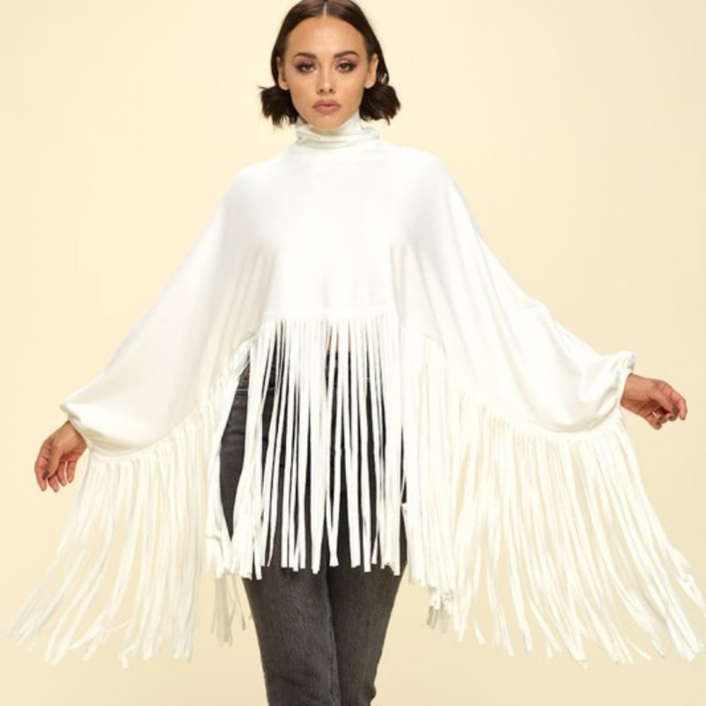 The Movement Fringe Cropped Fleece Sweater